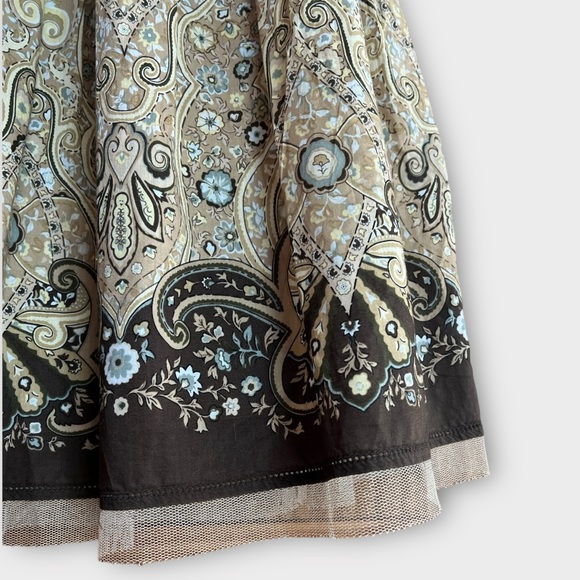 Talbots • Pleated Paisley Print A-Line Skirt - Picture 2 of 7